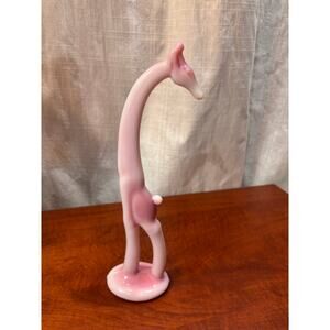 Vintage Pink Glass Heisey Giraffe by Fenton Rosalene